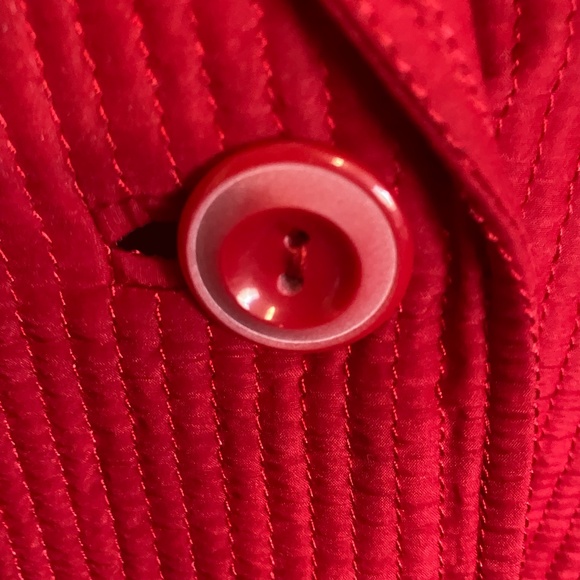 Coldwater Creek Bright Red Silk Blend Tie Back Holiday Light Jacket- Sz-10 - Picture 7 of 16
